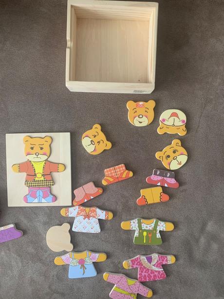 Drevená skladačka medveď 2+,