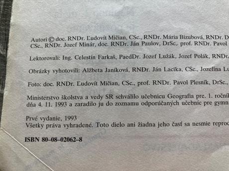 Geografia pre 1.roč.gymnázií 1. diel, 