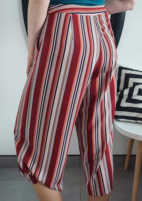 Pruhované culotte nohavice, primark,l