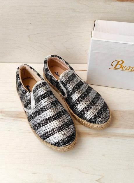 Espadrilky strieborno-čierne, 37