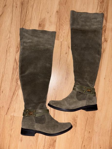 Kožené čižmy nad koleno kati 37, 37