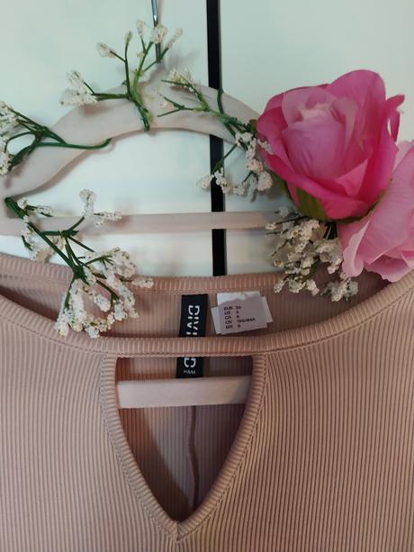 Slabo-ružové/hnedé krátke šaty, h&m,36