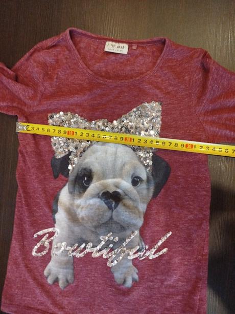 Tričko so psíkom s flitrami 140, 140