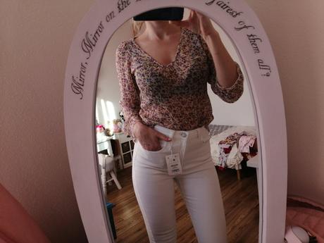 Transparentný kvetovaný top, h&m,s