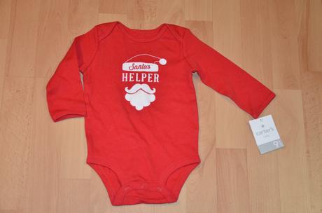 Body dlhy rukav santov pomocnik super na vianoce, carter's,74 / 80