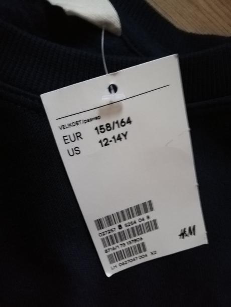 Tmavomodra mikinka, h&m,152