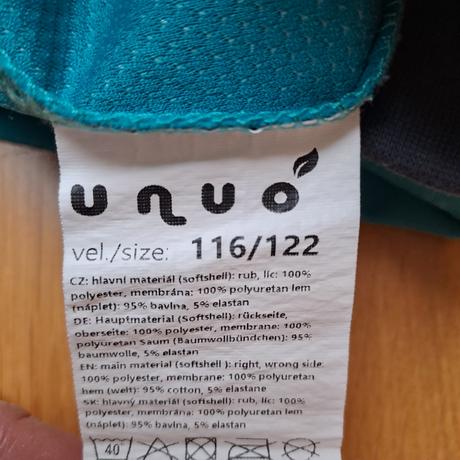 Softshellové nohavice tenké 116/122, unuo,116