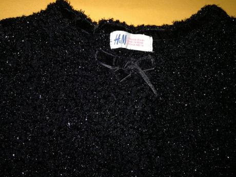 Čierne hrubšie bolerko s lesklou niťou, h&m,122