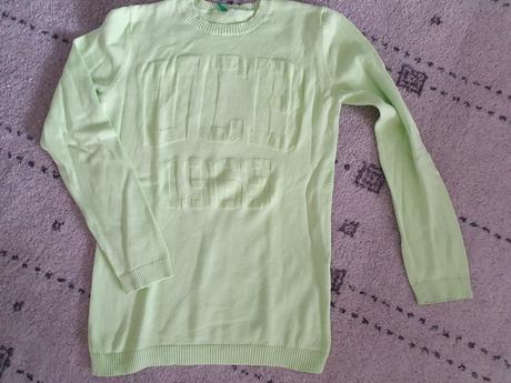 Tenký zelený svetrik, benetton,152