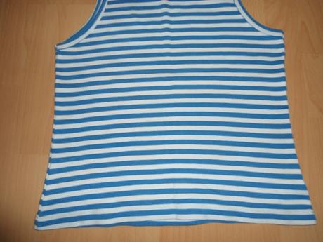 Damske tricko bielo-modry pasik, s