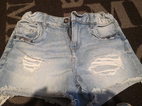 Dievčenské riflové kraťasy + tielko, 158 / 164