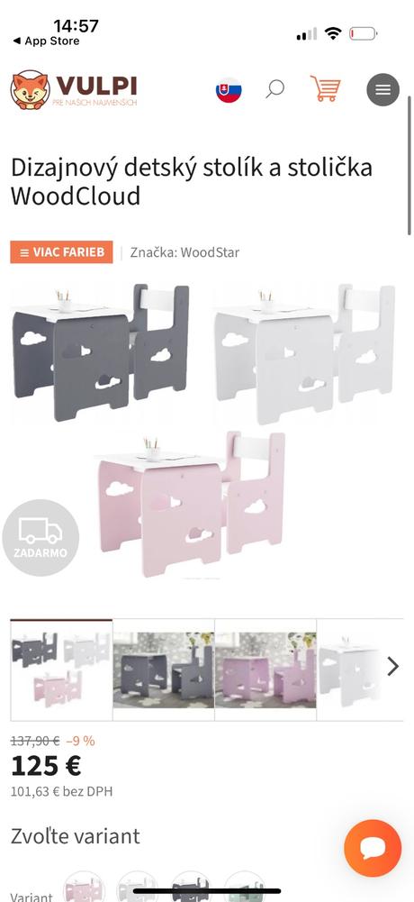 Detský stôl a stolička,