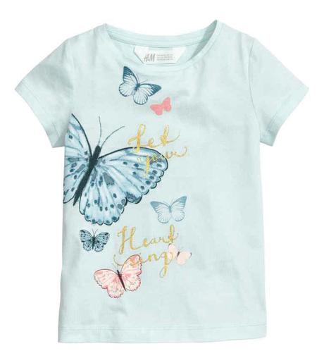 Tričko s motýlikmi, h&m,140
