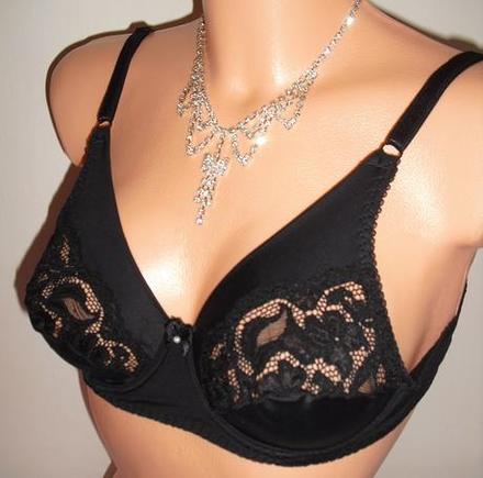 Cipkovana cierna podprsenka, 70a