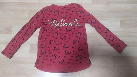 Veľ. 128 tričko s dlhým rukávom minnie, disney,128