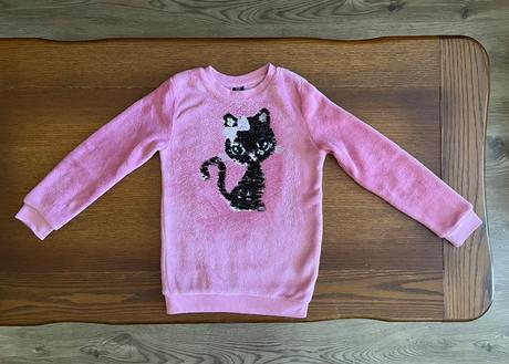 Teplá chlpatá mikina s mačičkou premieňacou, kiki&koko,128