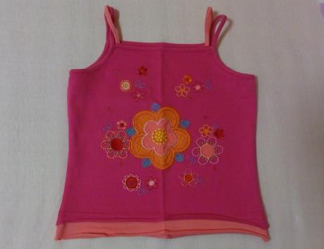 Kvetinkové tielko na leto, krásne aplikácie, 3-4 r, mothercare,104