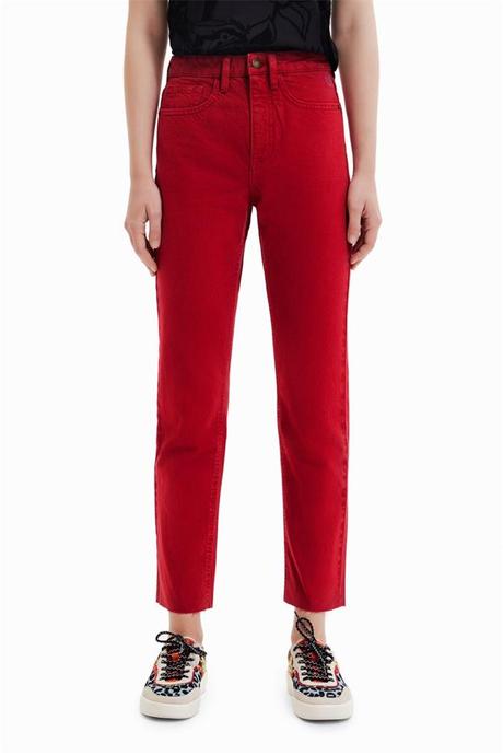 Tmavo červené džínsy desigual, desigual,38