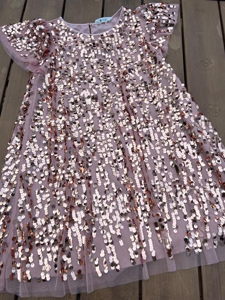 Vianočné flitrové šaty, h&m,140