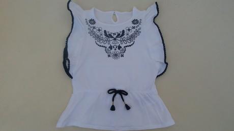 Biele vzorované tričko, h&m,122