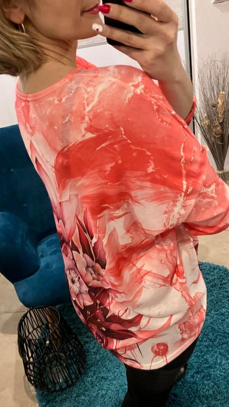 Kvetované oversize svetrové tričko, l / m / s / xl