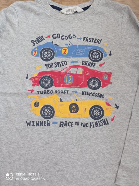 Tričko sivé s autičkami, h&m,140
