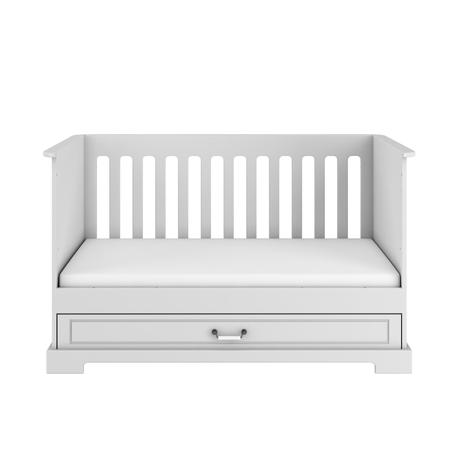 Detská postieľka so šuflíkom ines elegant white 70, šírka (cm): 70,dĺžka (cm): 140