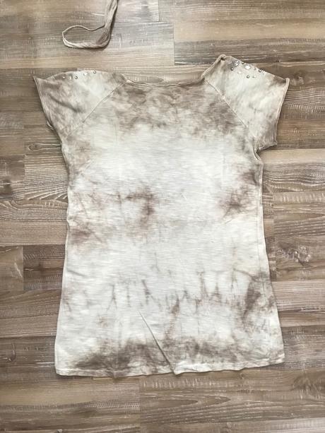 Batikované tričko s kamienkami+šatka, m