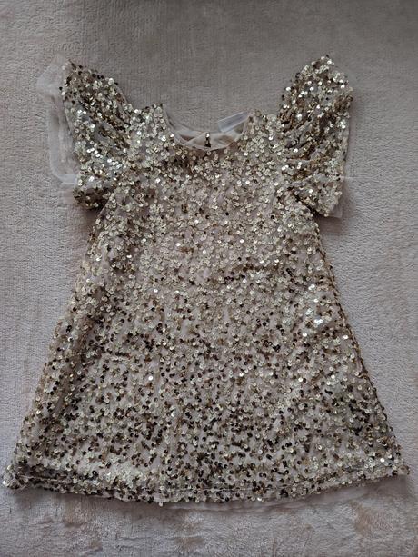 Zlaté filtrované šaty s krátkym rukávom, pepco,92