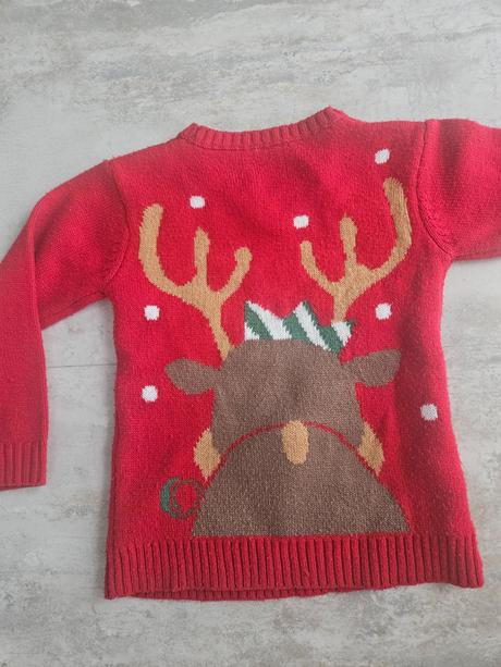 Detský vianočný pulóver, v.cca na 6-7 rokov, 122