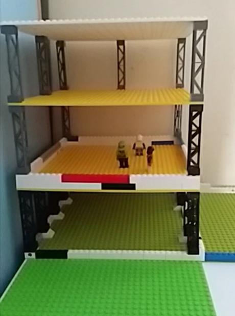 Piliere 8ks stavebné kocky stavebnica,