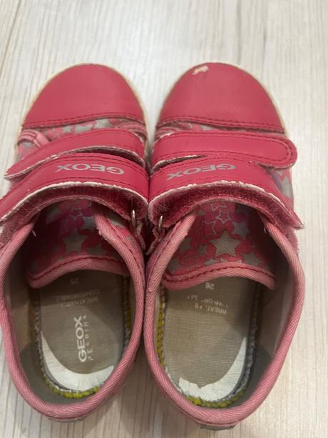 Tmavoružové tenisky na suchý zips, geox,26