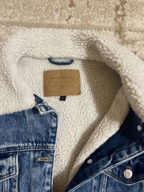 Riflová bunda s kožušinou, c&a,l