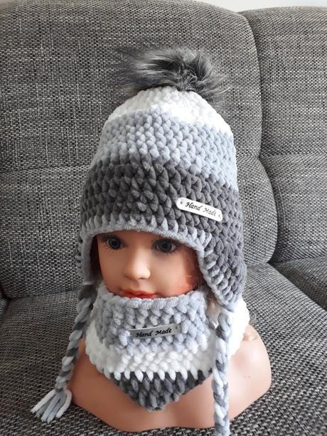 Zimný set háčkovaný, <50 - 158