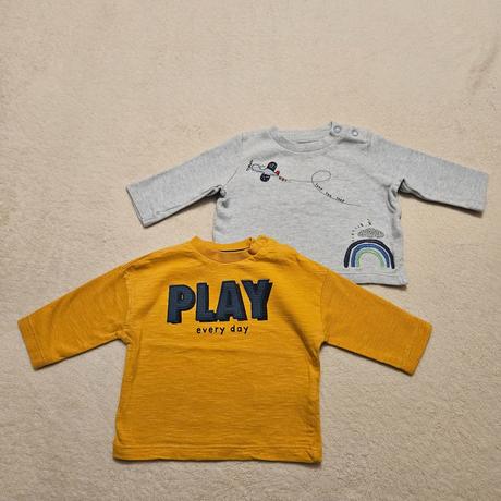 2x tričká s dlhým rukávom f&f 56, f&f,56