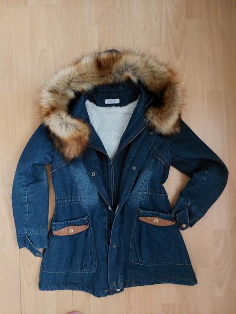 Rifľová bundička s kožušinkou, xs