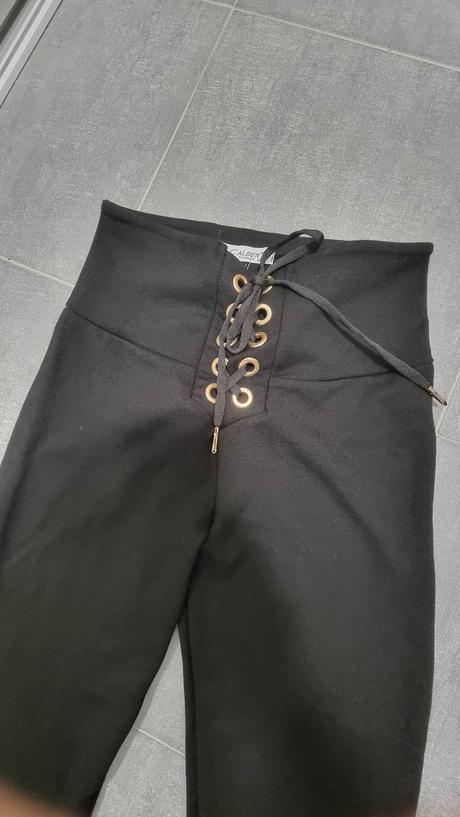 Leginove nohavice s vysokým pasom na šnurovanie s/, m