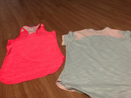 Tielko a tricko na cvicenie - cena spolu, decathlon,152