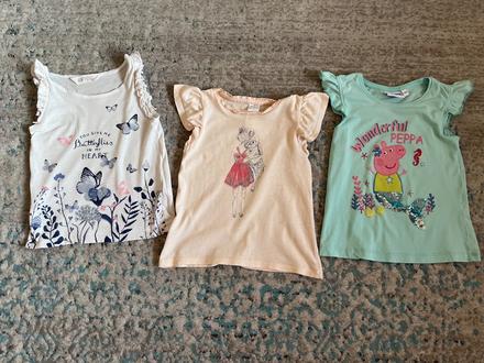 3x tričko s volánovým rukávom, 110