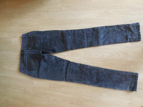 Elastické rifle s koženkou, m