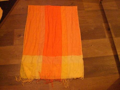 Oranžovo-žltá bavlnená šatka - perfektný stav,