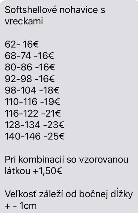 Softshellové nohavice, 62 - 140