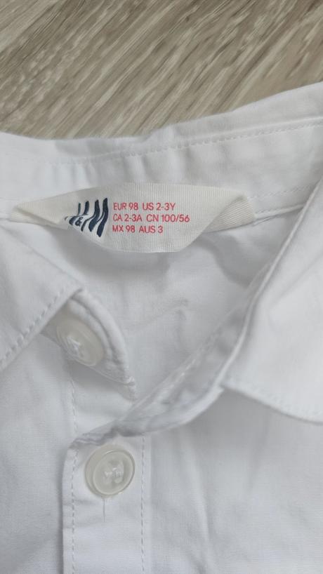 Detská biela košeľa, h&m,98