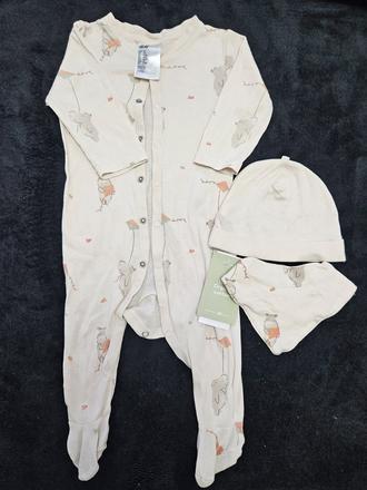 Pyzamko ciapocka polodupacky podbradnik h&m 68, h&m,68