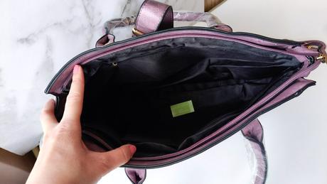 Veľká kabelka fialová kožená,