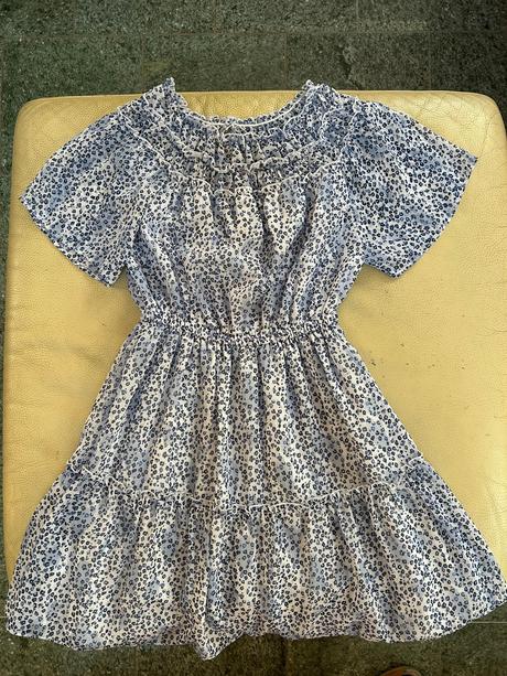 Jemné modrobiele kvetinkové šaty, mayoral,152