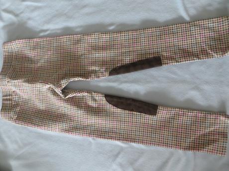 Hnedé kárované nohavice, h&m,104