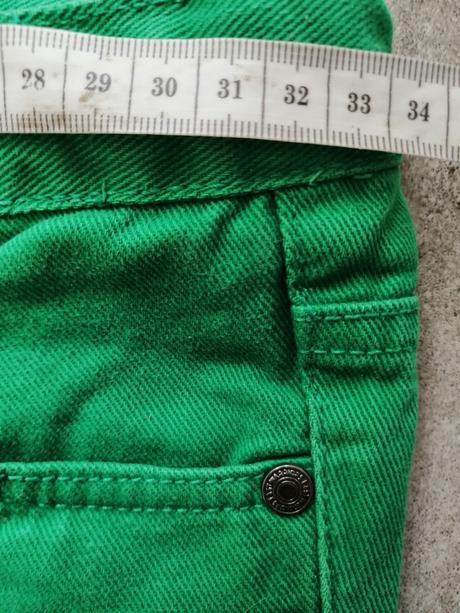 Zelené džínsy v140, 9-11r.,čistá bavlna, 140