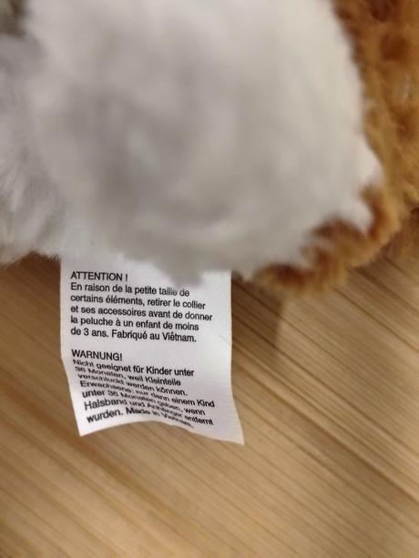 Plyšový hnedo biely psík obojok so srdiečkom 13 cm, 