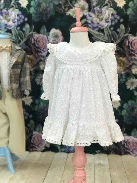 Folleti biele bavlnené šaty v klasickom štýle, 62